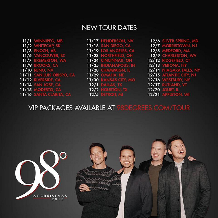 98 Degrees at Christmas 2018 stops in Cincinnati