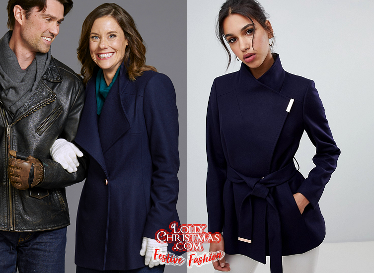 klistermærke lidenskab sig selv Get Ashley Williams' Navy Coat from Hallmark's “Northern Lights of Christmas”  – LollyChristmas.com