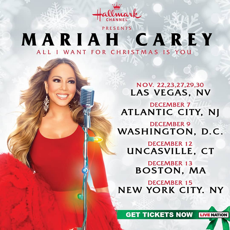 Mariah Carey's All I Want for Christmas is You Tour, Presented by Hallmark Channel -- Tickets On Sale Now!