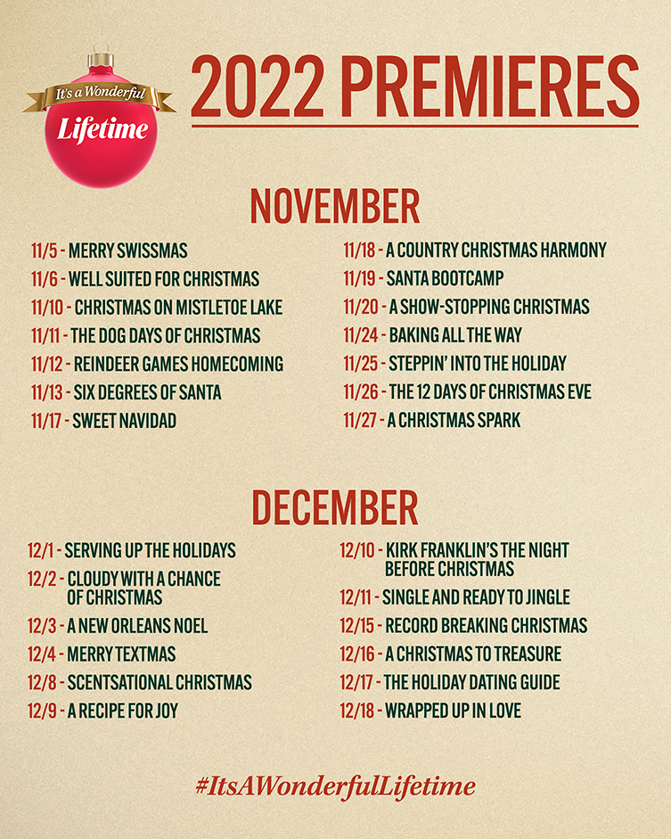 'It's A Wonderful Lifetime' 2022 Holiday Lineup Announced!